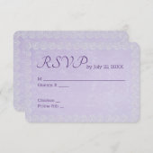 Lace over het RSVP-huwelijk in Lavender RSVP Kaartje (Voorkant / Achterkant)