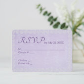 Lace over het RSVP-huwelijk in Lavender RSVP Kaartje (Staand voorkant)
