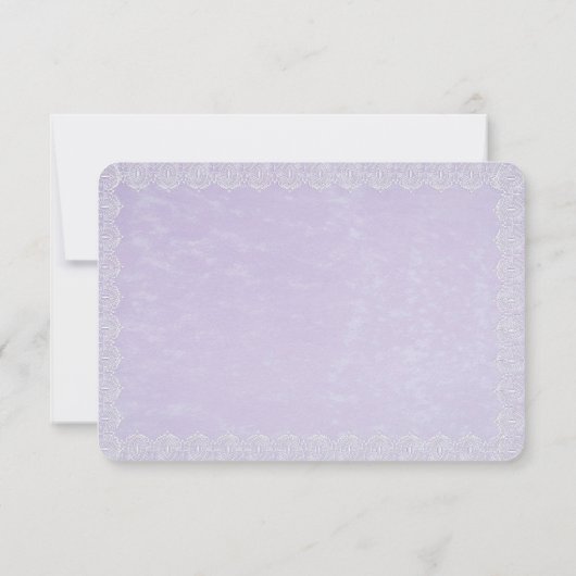 Lace over het RSVP-huwelijk in Lavender RSVP Kaartje (Achterkant)