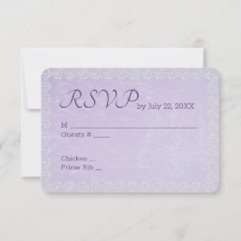 Lace over het RSVP-huwelijk in Lavender RSVP Kaartje