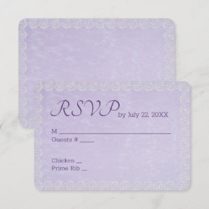Lace over het RSVP-huwelijk in Lavender RSVP Kaartje