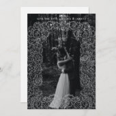 Lace Overlay Wedding Photo Save the Date Bedankkaart (Voorkant / Achterkant)