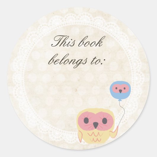 Lace Owl Dit boek behoort tot de naam Sticker (Voorkant)