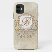 Lace Parchment Baroque Swirl Monogrammed Initiaal 