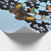 LACE PATTERN BUTTERFLIES IN TWILIGHT GIFT WRAPPING CADEAUPAPIER (Hoek)