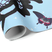 LACE PATTERN BUTTERFLIES IN TWILIGHT GIFT WRAPPING CADEAUPAPIER (Rol Hoek)