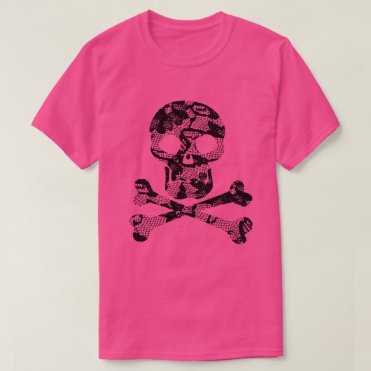 Lace Pattern Skull and Crossbones T-Shirt (Design voorkant)