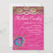 Lace Peacock Sweet Sixteen Aankondiging Zebra Roze (Achterkant)