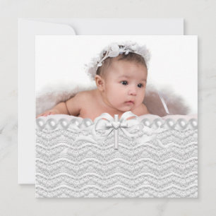 Lace Pearl Cross Christening Kaart