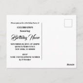 Lace & Pearl Verjaardagsuitnodiging Briefkaart (Achterkant)