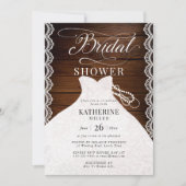 Lace Pearls bruidsjurk rustiek hout Vrijgezellenfe Kaart (Voorkant)