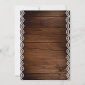 Lace Pearls bruidsjurk rustiek hout Vrijgezellenfe Kaart (Achterkant)