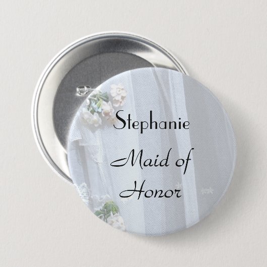 Lace Personalized Maid of Honor Button (Voorkant /achterkant)