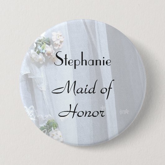  Lace Personalized Maid of Honor Button (Voorkant)