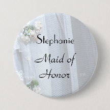  Lace Personalized Maid of Honor Button