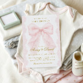 Lace Pink Bow Girl Baby Shower Kaart