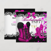 Lace Pink Corset Champagne Bachelorette Birthday Kaart (Voorkant / Achterkant)