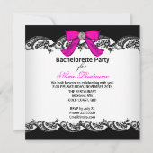 Lace Pink Corset Champagne Bachelorette Birthday Kaart (Achterkant)