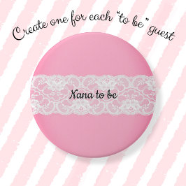 Lace Pink Nana wordt het Ronde Button 7,6 Cm