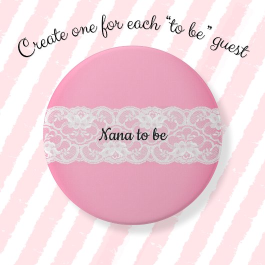 Lace Pink Nana wordt het Ronde Button 7,6 Cm