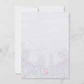 Lace Pink White New Baby Shower Girl Kaart (Achterkant)