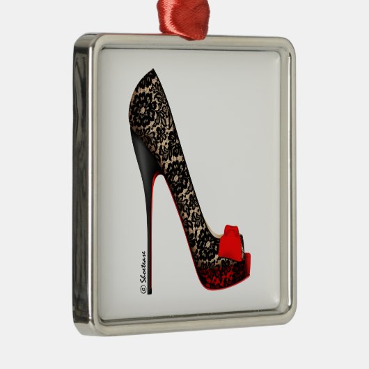 Lace Platform Peep Toe Ornament (Rechts)