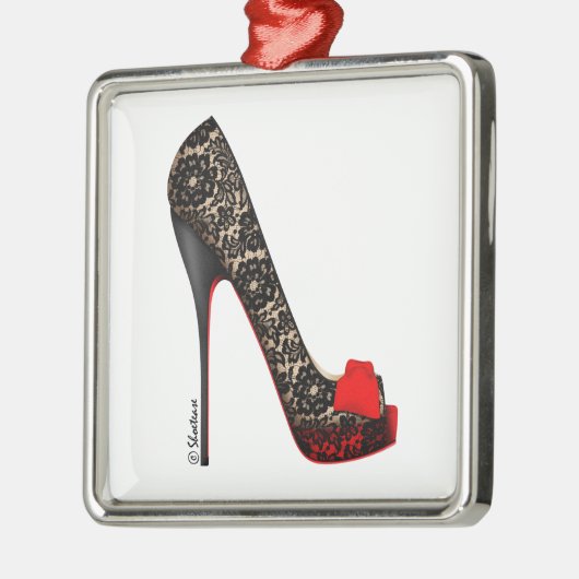 Lace Platform Peep Toe Ornament (Links)