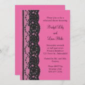 Lace Rehearsal Dinner (fuchsia) Kaart (Voorkant / Achterkant)