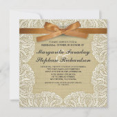 lace ribbon & burlap rustic - repetitief diner kaart (Voorkant)