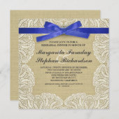lace ribbon & burlap rustic - repetitief diner kaart (Voorkant / Achterkant)