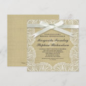 lace ribbon & burlap rustic - repetitief diner kaart (Voorkant / Achterkant)