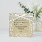 lace ribbon & burlap rustic - repetitief diner kaart (Staand voorkant)