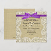 lace ribbon & burlap rustic - repetitief diner kaart (Voorkant / Achterkant)