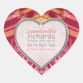  Lace Ribbons CustomName Heart Stickers (Voorkant)