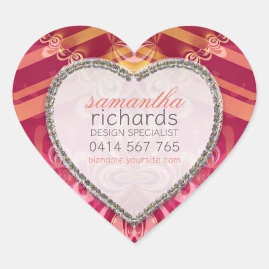  Lace Ribbons CustomName Heart Stickers (Voorkant)