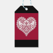 Lace rode hartbladeren florale bloedbad Valentijns Cadeaulabel (Voorkant)