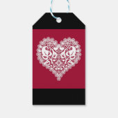 Lace rode hartbladeren florale bloedbad Valentijns Cadeaulabel (Achterkant)