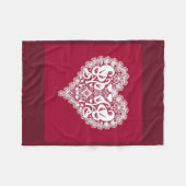 Lace rode hartbladeren florale bloedbad Valentijns Fleece Deken (Voorkant (Horizontaal))
