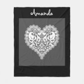 Lace rode hartbladeren florale bloedbad Valentijns Fleece Deken (Voorkant)