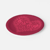 Lace rode hartbladeren florale bloedbad Valentijns Papieren Bordje (Gekanteld)