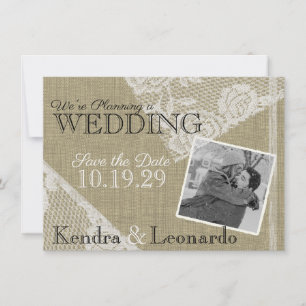Lace Romantic Sla de datum op Save The Date