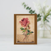 Lace Roos Briefkaart (Staand voorkant)