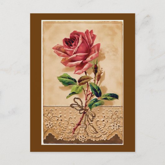 Lace Roos Briefkaart (Voorkant)