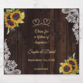 Lace Rope we hebben de snode zonnebloemen van de Sparkling Wijnetiket (Enkel label)