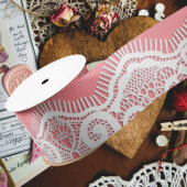 Lace roze en witte oude mode  satijnen lint