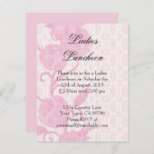 Lace Rozen Dames Luncheon Party Invitation Kaart (Voorkant / Achterkant)