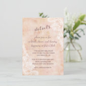 Lace Rozen Old Paper Wedding Details Reception Informatiekaartje (Staand voorkant)