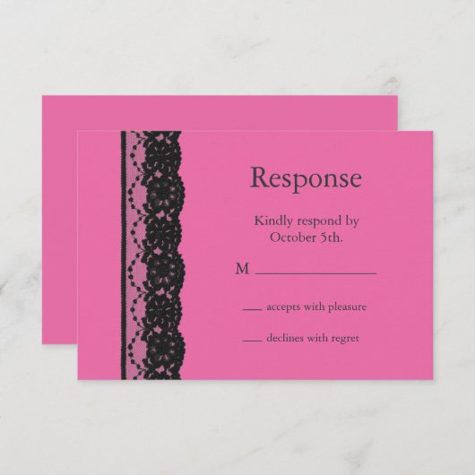 Lace RSVP (fuchsia) (Voorkant / Achterkant)