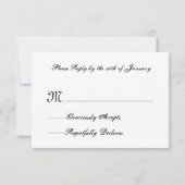 Lace RSVP-reactiekaart V16 PINK en BLACK RSVP Kaartje (Achterkant)