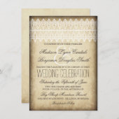  Lace Rustic Country Wedding Invitations Kaart (Voorkant / Achterkant)